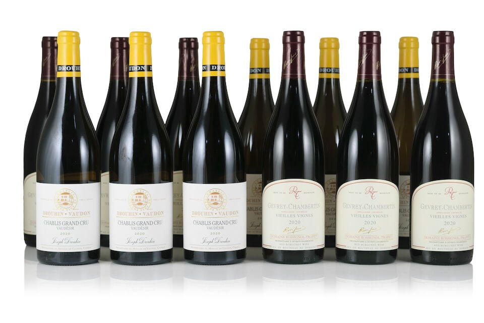 Domaine Rossignol-Trapet, Gevrey-Chambertin Vieilles Vignes, 2020 (6 x 750ml) Drouhin-Vaudon Ch...: Domaine Rossignol-Trapet, Gevrey-Chambertin Vieilles Vignes, 2020 (6 x 750ml) Region: Côte de Nuits Packaging: original carton Drouhin-Vaudon Chablis Grand Cru Vaudésir, 2020 (6 x
