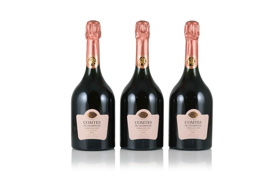 Taittinger Comtes de Champagne Rosé, 2011 (3 x 750ml): Taittinger Comtes de Champagne Rosé, 2011 (3 x 750ml) Region: Champagne Packaging: original carton This lot is subject to the following lot symbols: Δ Δ VAT at the prevailing rate on