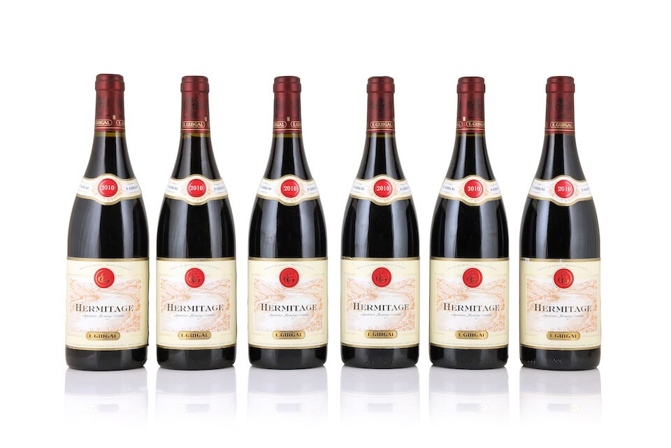 E. Guigal, Hermitage, 2010 (6 x 750ml): E. Guigal, Hermitage, 2010 (6 x 750ml) Region: Rhône Label: nicked and slightly worn For further information on this lot please visit Bonhams.com For further information about this lot please