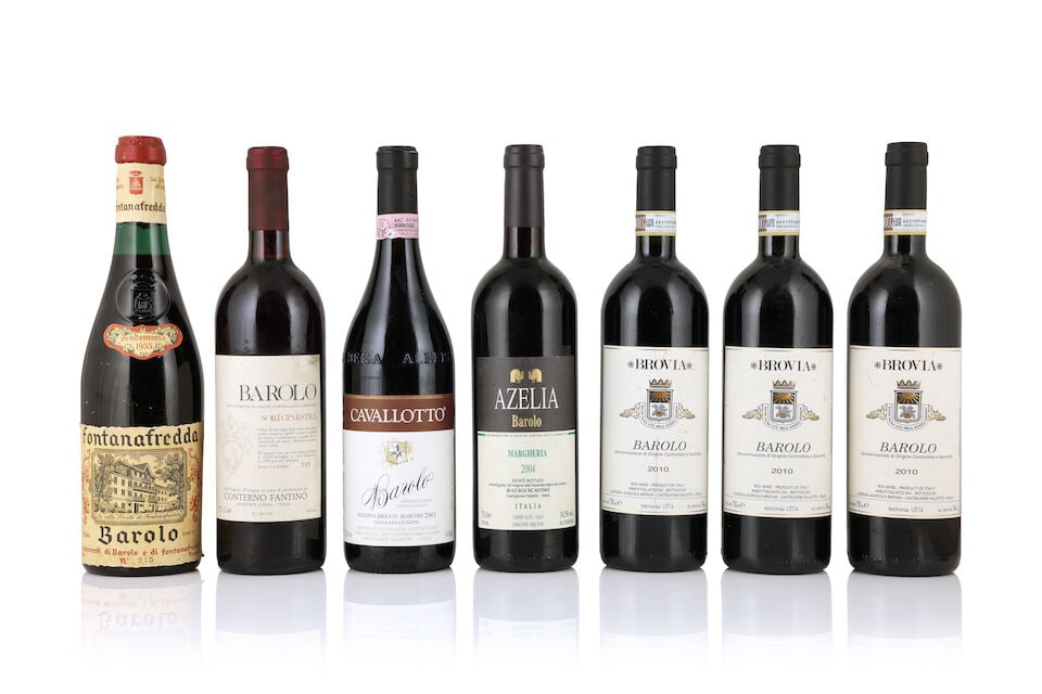 Conterno Fantino, Barolo Sori Ginestra, 1985 (1 x 750ml) Brovia, Barolo, 2010 (3 x 750ml) Cava...: Conterno Fantino, Barolo Sori Ginestra, 1985 (1 x 750ml) Region: Piedmont Label: bin-soiled and damp-stained Brovia, Barolo, 2010 (3 x 750ml) Region: Piedmont Label: lightly bin-soiled and