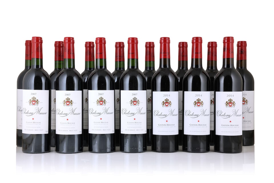Chateau Musar, 2007 (9 x 750ml) Chateau Musar, 2014 (6 x 750ml): Chateau Musar, 2007 (9 x 750ml) Region: Lebanon Chateau Musar, 2014 (6 x 750ml) Region: Lebanon For further information on this lot please visit Bonhams.com For further information about this lot pl