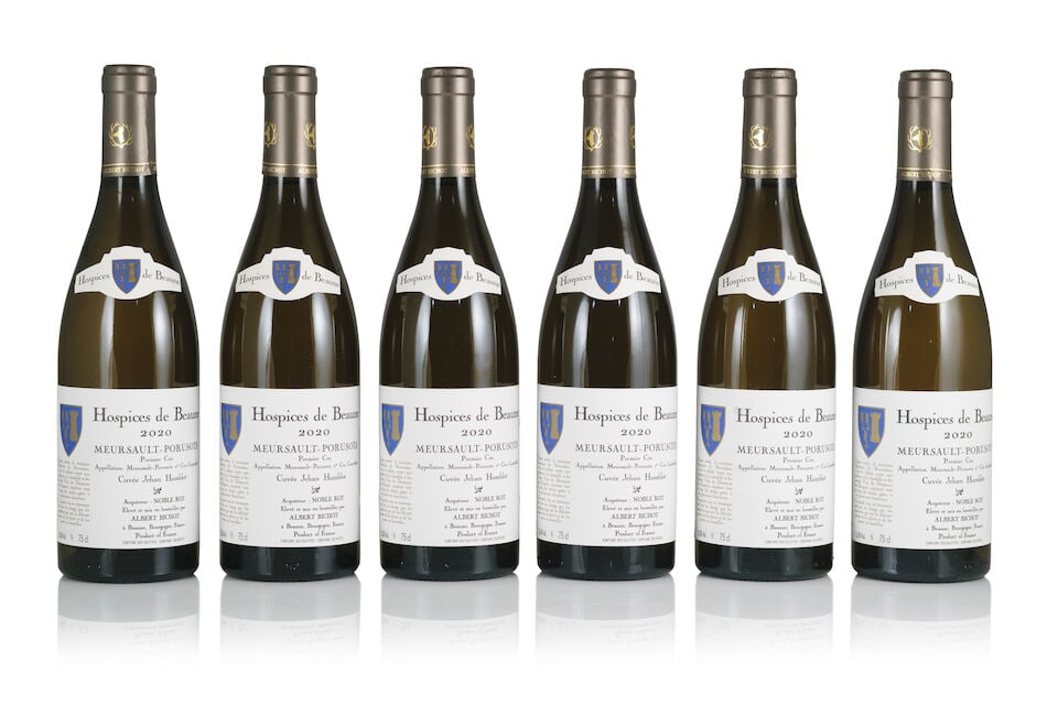 Albert Bichot, Hospices de Beaune, Meursault 1er Cru Porusot Cuvée Jehan Humblot, 2020 (6 x...: Albert Bichot, Hospices de Beaune, Meursault 1er Cru Porusot Cuvée Jehan Humblot, 2020 (6 x 750ml) Region: Côte de Beaune Packaging: original wooden case This lot is subject to the