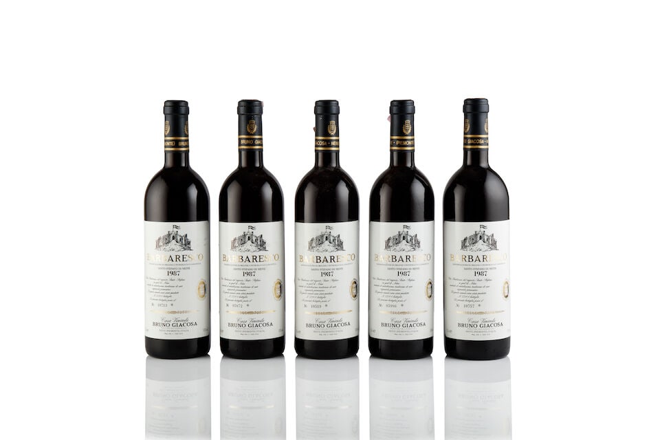 Bruno Giacosa, Barbaresco Santo Stefano di Neive, 1987 (5 x 750ml): Bruno Giacosa, Barbaresco Santo Stefano di Neive, 1987 (5 x 750ml) Region: Piedmont Label: lightly bin-soiled labels For further information on this lot please visit Bonhams.com For further