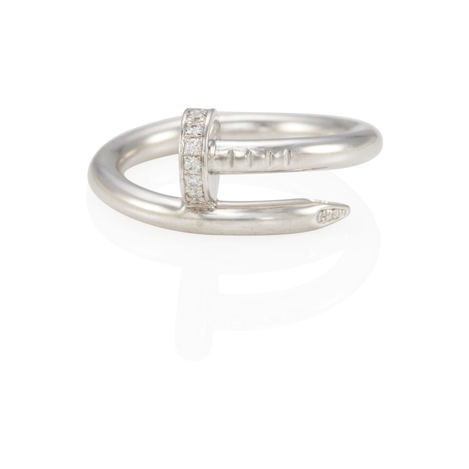 CARTIER: 18K GOLD AND DIAMOND 'JUSTE UN CLOU' RING (1 of 2)