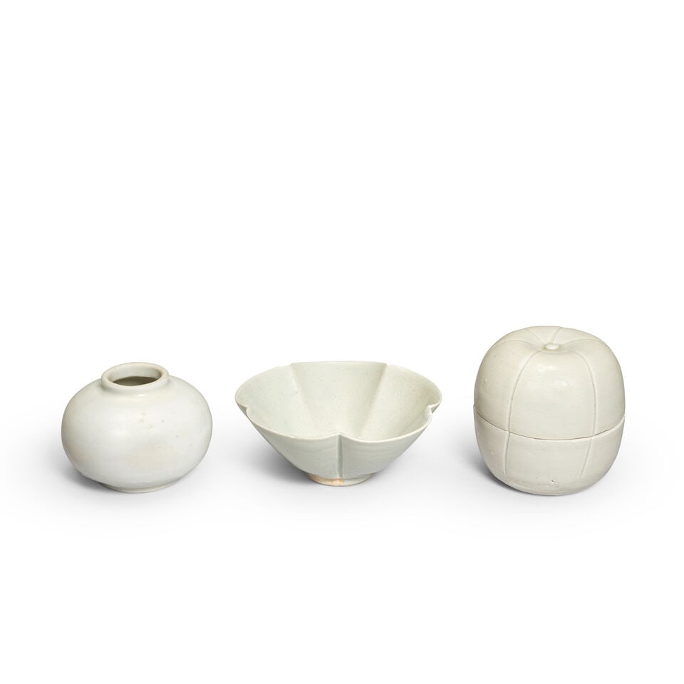 TWO WHITE-GLAZED VESSELS AND A QINGBAI BOWL Song Dynasty (4) (1 of 3)