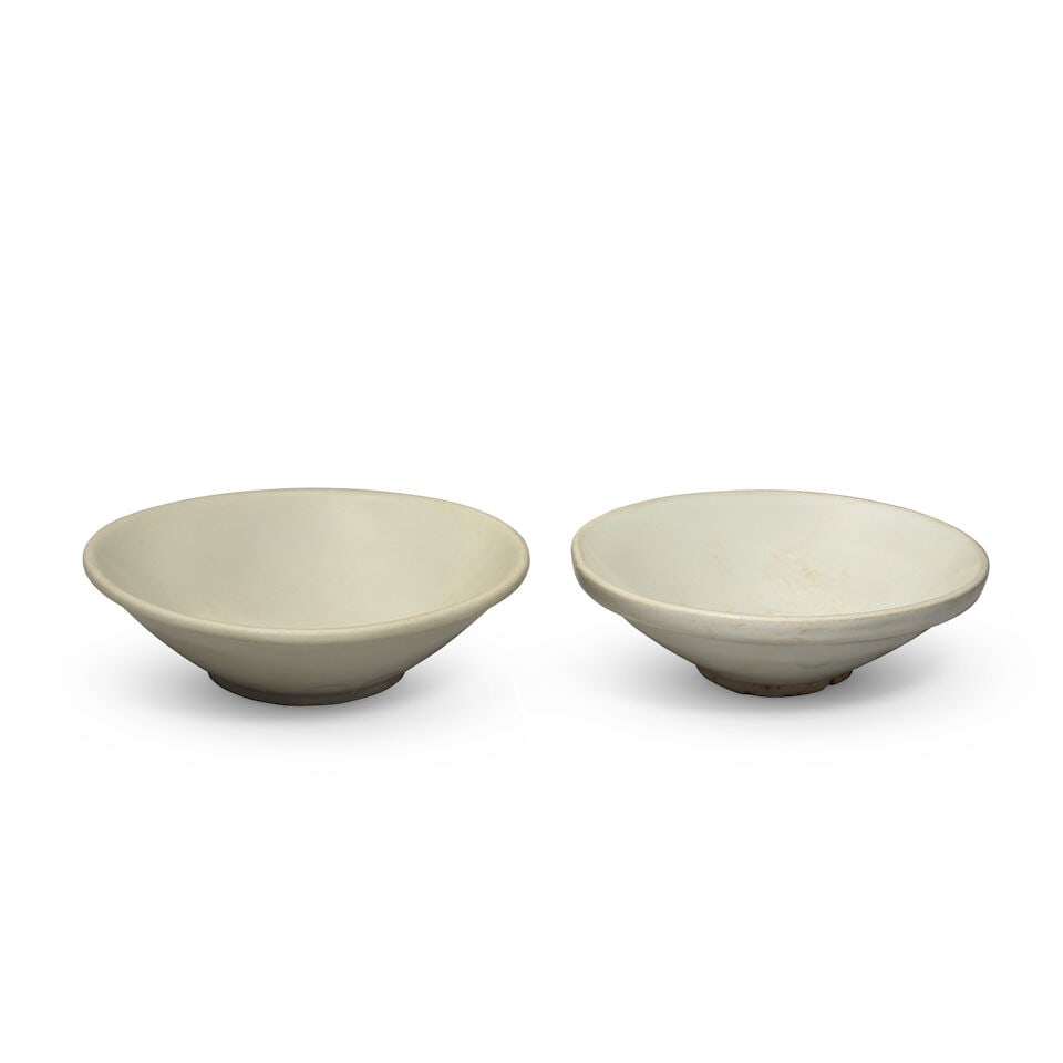 TWO XING WHITE-GLAZED CONICAL BOWLS Tang Dynasty (2) (1 of 3)