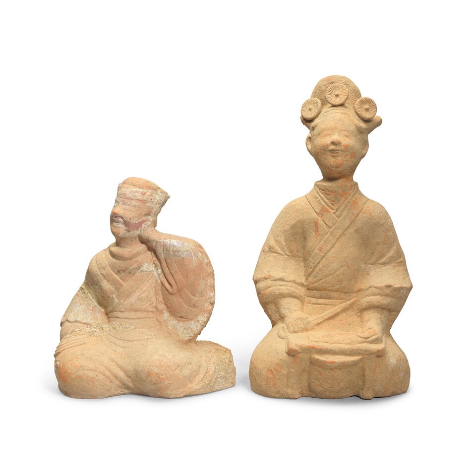 TWO LARGE TERRACOTTA FIGURES Han Dynasty (2) (1 of 2)