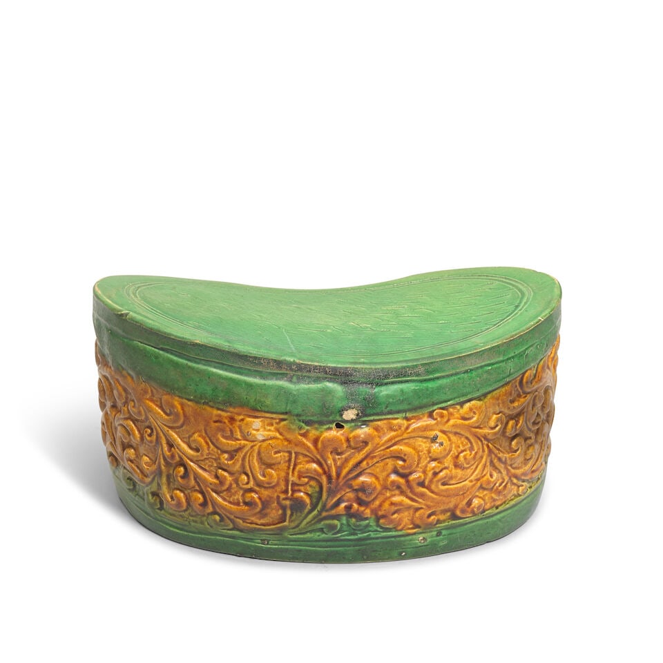 A CIZHOU-TYPE AMBER AND GREEN GLAZED POTTERY PILLOW Northern Song Dynasty - 3