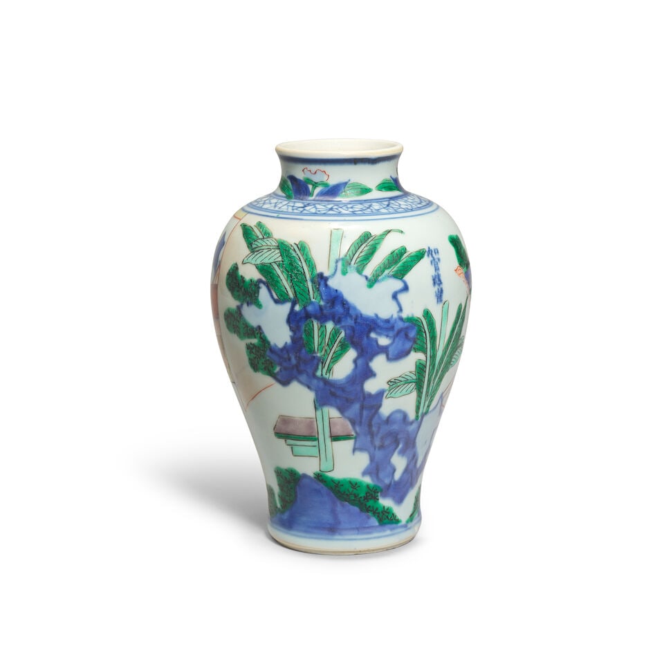 A WUCAI BALUSTER 'JIAGUAN JINJUE' VASE Shunzhi - 2