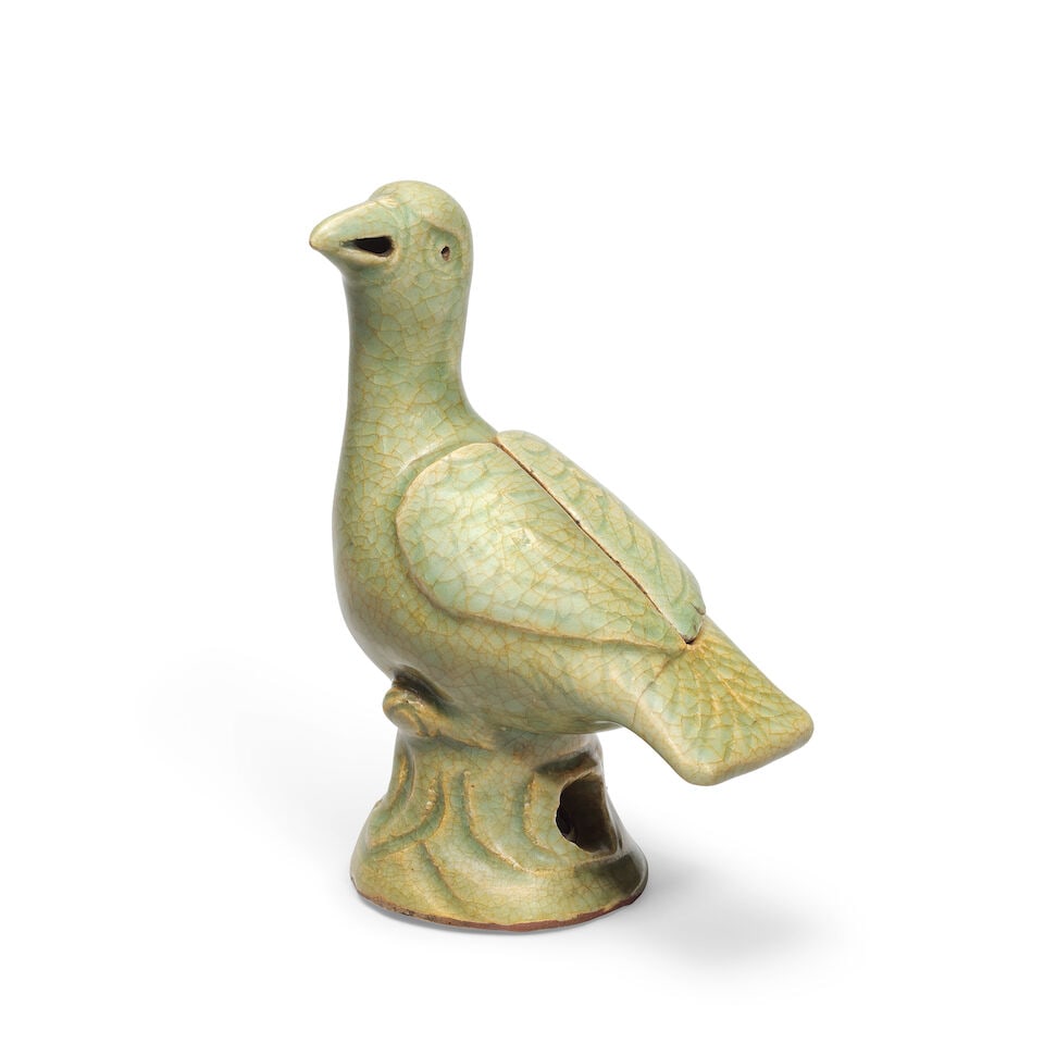 A LONGQUAN CELADON 'PARROT' INCENSE BURNER Ming Dynasty, 15th/16th century (2) (1 of 2)