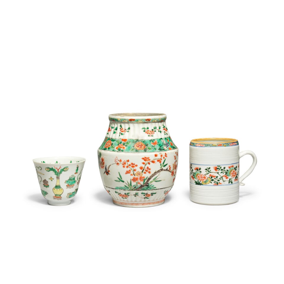 THREE FAMILLE VERTE VESSELS Kangxi (3) (1 of 2)