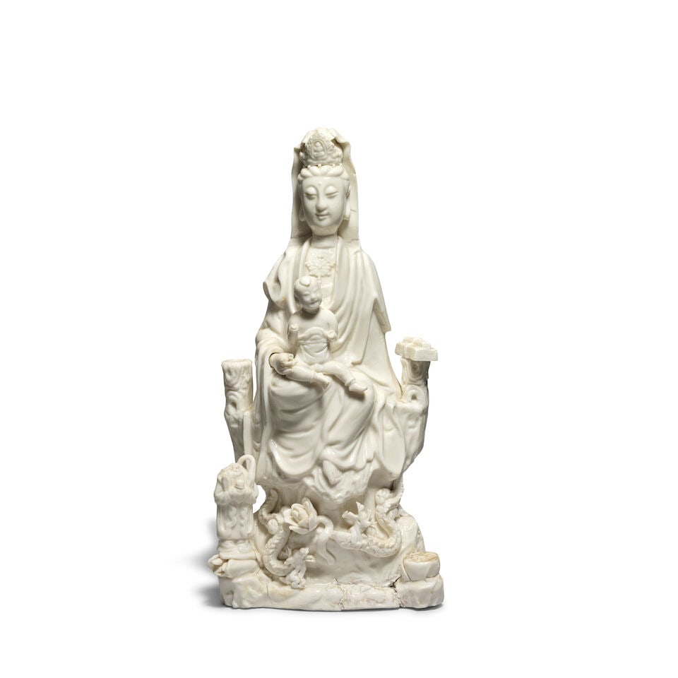 A BLANC-DE-CHINE FIGURE OF GUANYIN Kangxi (1 of 3)