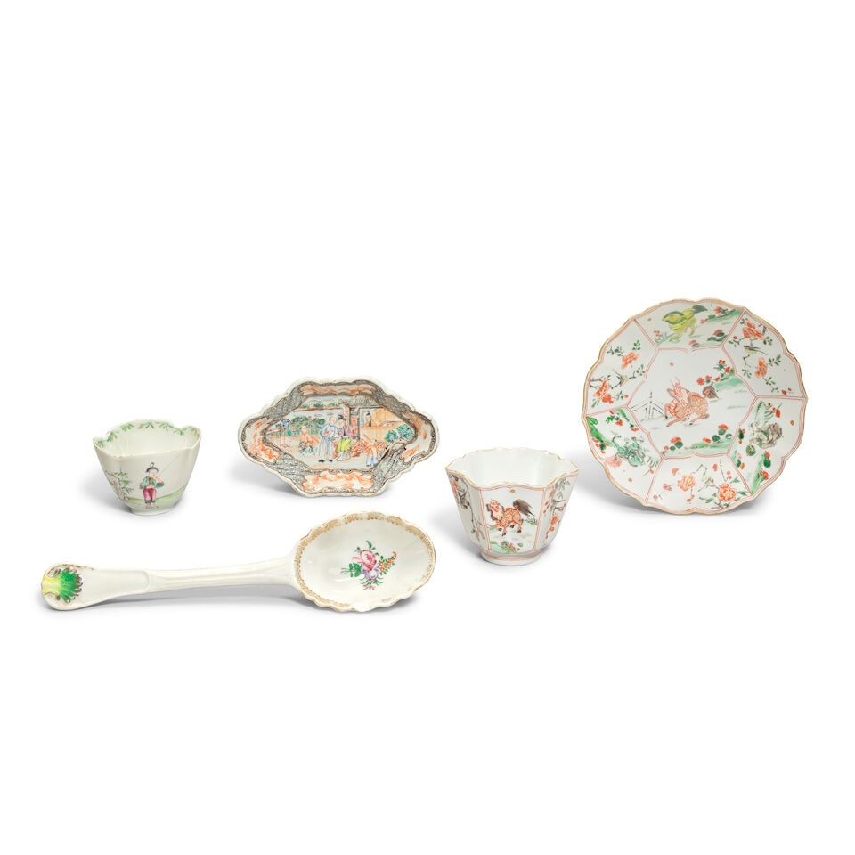 A COLLECTION OF FAMILLE ROSE TABLE WARE Kangxi/Qianlong (5) (1 of 3)