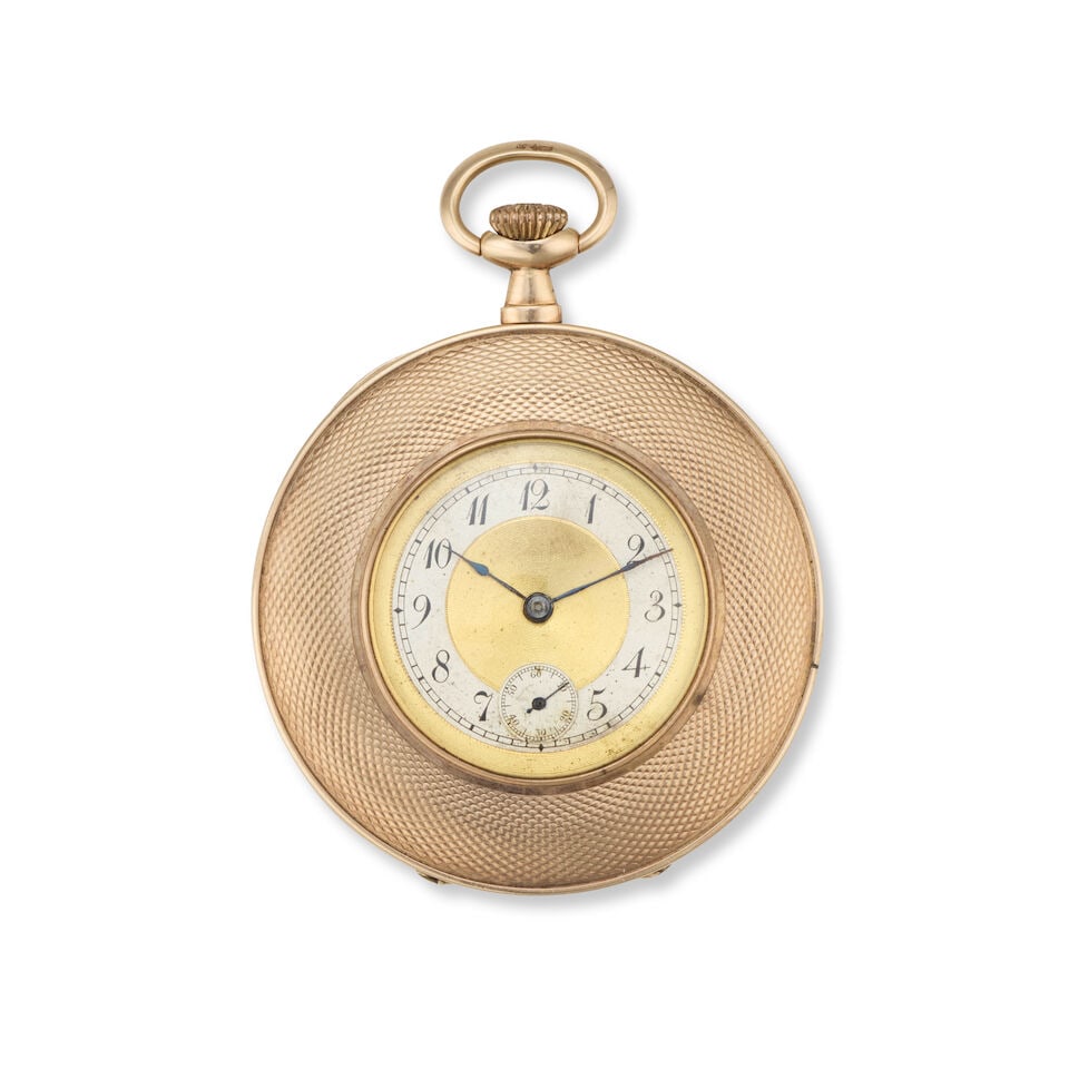 A 9K gold keyless wind open face pocket watch London Import mark for 1912 (1 of 2)