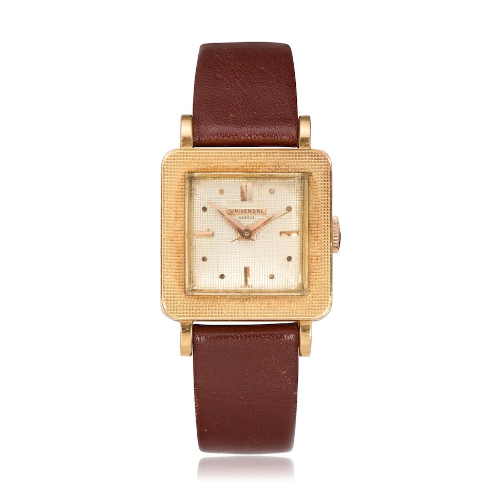Universal Genève. An 18K rose gold manual wind cushion form wristwatch Ref: 106506, Circa 1950 (1 of 3)
