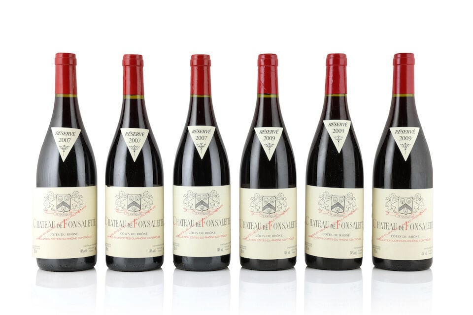 Château Rayas, Château de Fonsalette , Côtes du Rhône, 2007 (3 x 750ml) Ch& (1 of 1)