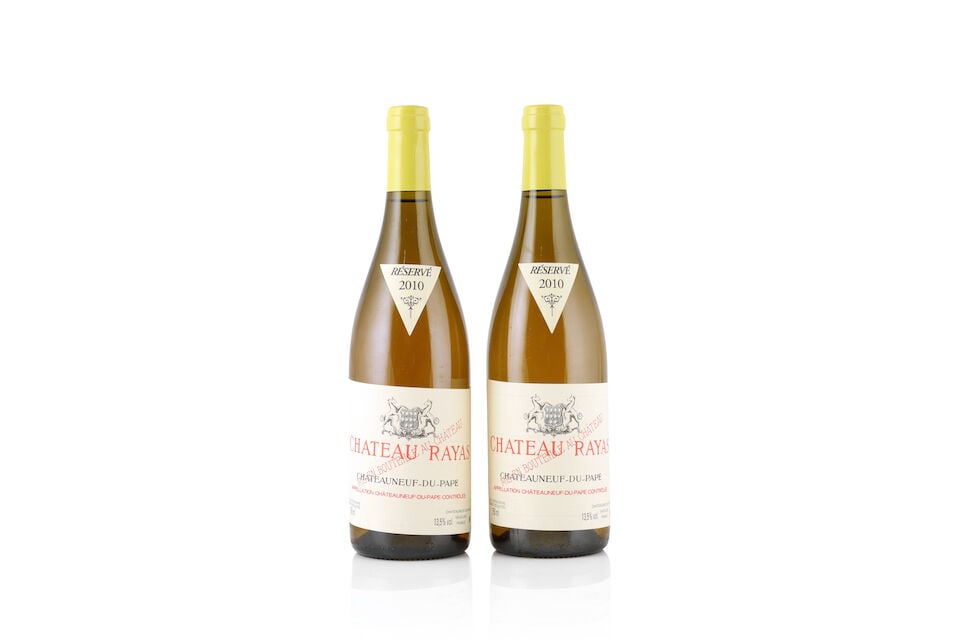 Château Rayas, Châteauneuf-du-Pape Blanc, 2010 (2 x 750ml): Château Rayas, Châteauneuf-du-Pape Blanc, 2010 (2 x 750ml) Region: Rhône Valley This lot is subject to the following lot symbols: Δ Δ VAT at the prevailing rate on Hammer Pric
