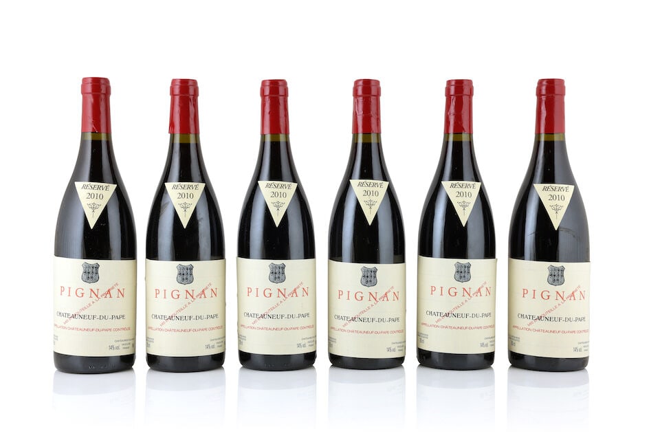 Château Rayas, Pignan, Châteauneuf-du-Pape, 2010 (6 x 750ml): Château Rayas, Pignan, Châteauneuf-du-Pape, 2010 (6 x 750ml) Region: Rhône Valley Label: slightly creased & peeling This lot is subject to the following lot symbols: Δ Δ V