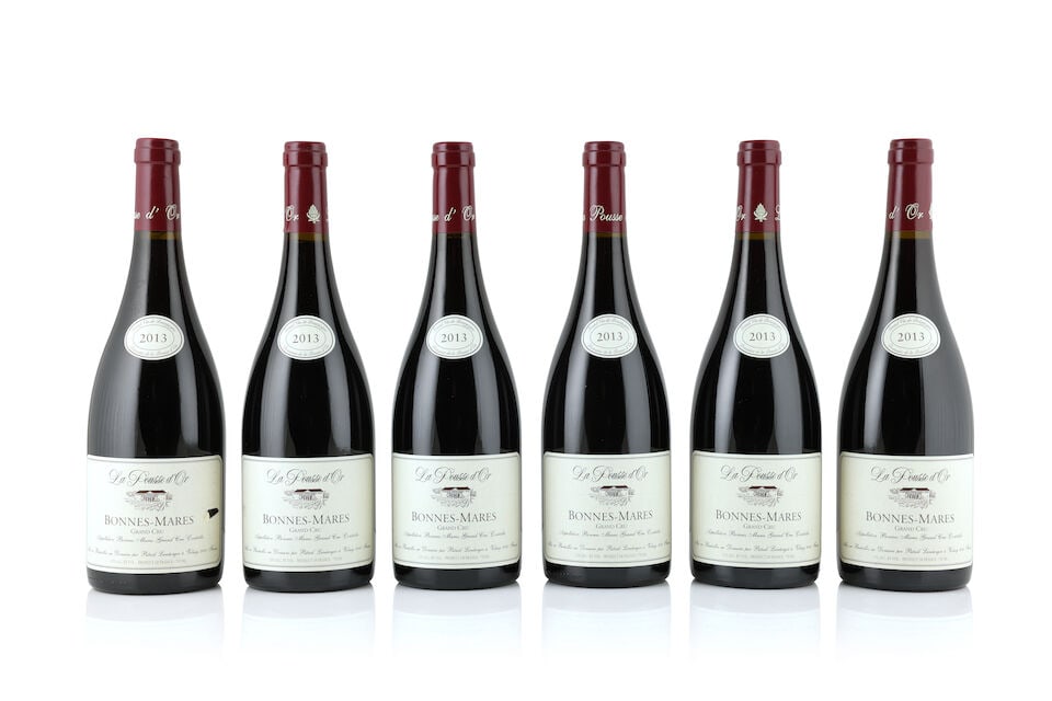 Domaine de la Pousse d'Or, Bonnes-Mares, 2013 (6 x 750ml): Domaine de la Pousse d'Or, Bonnes-Mares, 2013 (6 x 750ml) Region: Côte de Nuits Label: 2 lightly bin-soiled - 1 nicked This lot is subject to the following lot symbols: Δ Δ VAT at the p