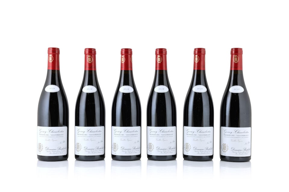 Domaine Bachelet, Gevrey-Chambertin 1er Cru Les Corbeaux Vieilles Vignes, 2019 (6 x 750ml): Domaine Bachelet, Gevrey-Chambertin 1er Cru Les Corbeaux Vieilles Vignes, 2019 (6 x 750ml) Region: Côte de Nuits This lot is subject to the following lot symbols: Δ Δ VAT at the prevail