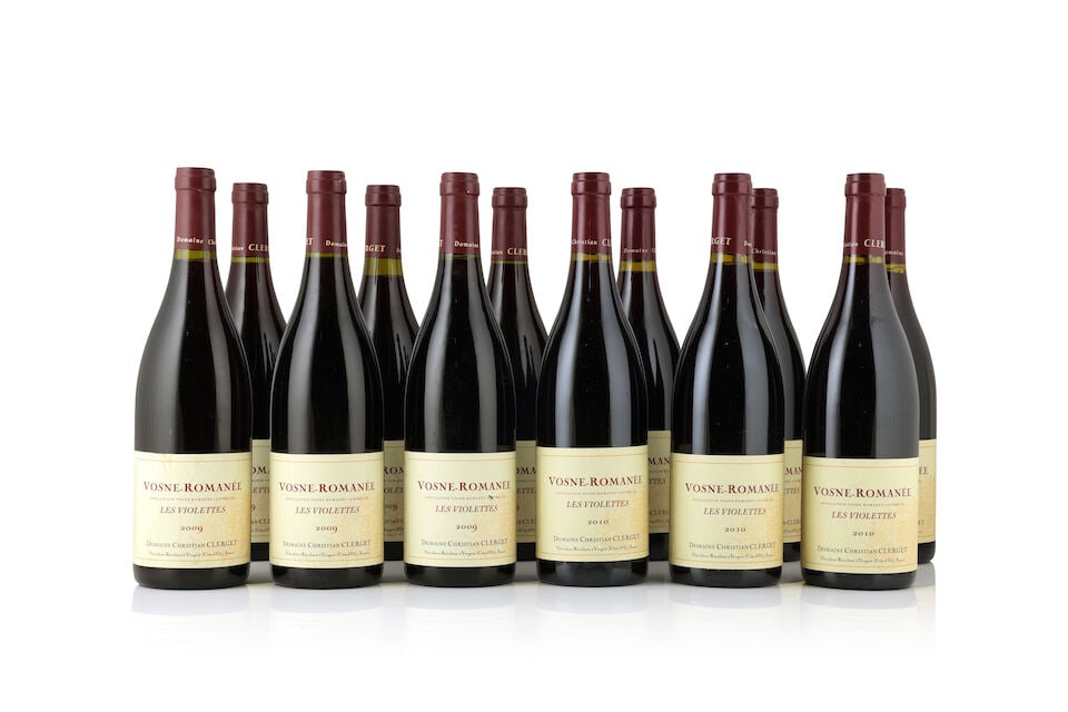 Domaine Clerget, Vosne-Romanée Les Violettes, 2009 (12 x 750ml) Domaine Clerget, Vosne-Rom...: Domaine Clerget, Vosne-Romanée Les Violettes, 2009 (12 x 750ml) Region: Côte de Nuits Label: lightly damp-affected & nicked labels Domaine Clerget, Vosne-Romanée Les Violettes, 2010 (6