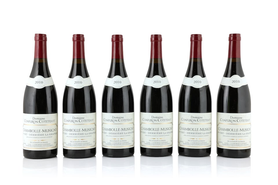 Domaine Confuron-Cotetidot, Chambolle-Musigny 1er Cru Derrière la Grange, 2010 (6 x 750ml): Domaine Confuron-Cotetidot, Chambolle-Musigny 1er Cru Derrière la Grange, 2010 (6 x 750ml) Region: Côte de Nuits This lot is subject to the following lot symbols: Δ Δ VAT at the pr