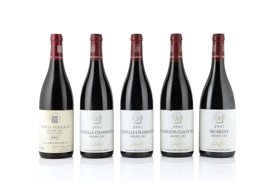 Domaine Drouhin Laroze, Clos de Vougeot, 2002 (1 x 750ml) Domaine Drouhin Laroze, Musigny, 2007...: Domaine Drouhin Laroze, Clos de Vougeot, 2002 (1 x 750ml) Region: Côte de Nuits Label: bin-soiled, damp-affected & nicked Domaine Drouhin Laroze, Musigny, 2007 (1 x 750ml) Region: Côte de Nu