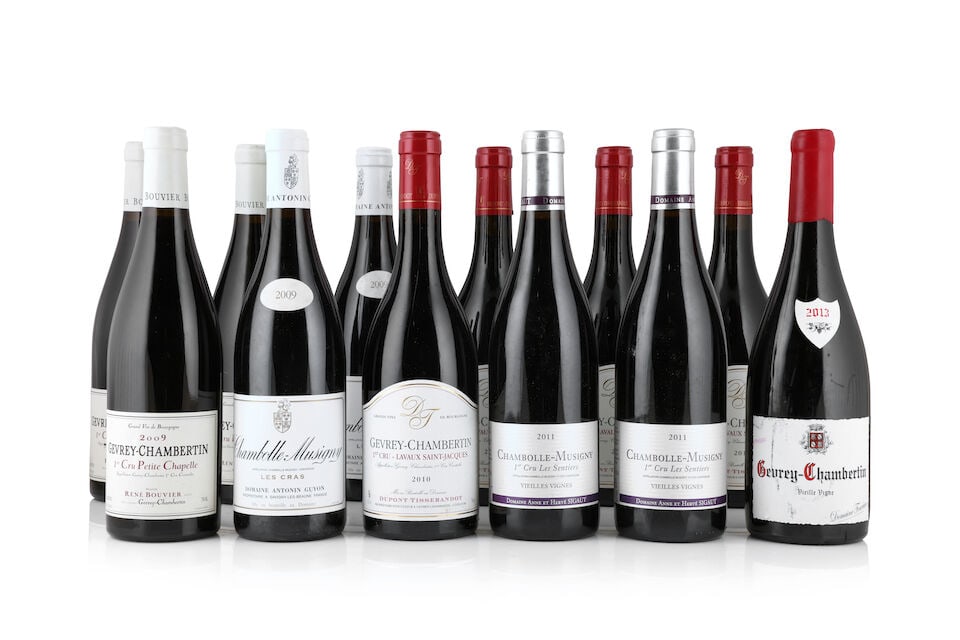 Antonin Guyon, Chambolle-Musigny Les Cras, 2009 (2 x 750ml) René Bouvier, Gevrey-Chamberti...: Antonin Guyon, Chambolle-Musigny Les Cras, 2009 (2 x 750ml) Region: Côte de Nuits Label: damp-stained René Bouvier, Gevrey-Chambertin 1er Cru Petite Chapelle, 2009 (3 x 750ml) Region: Cô