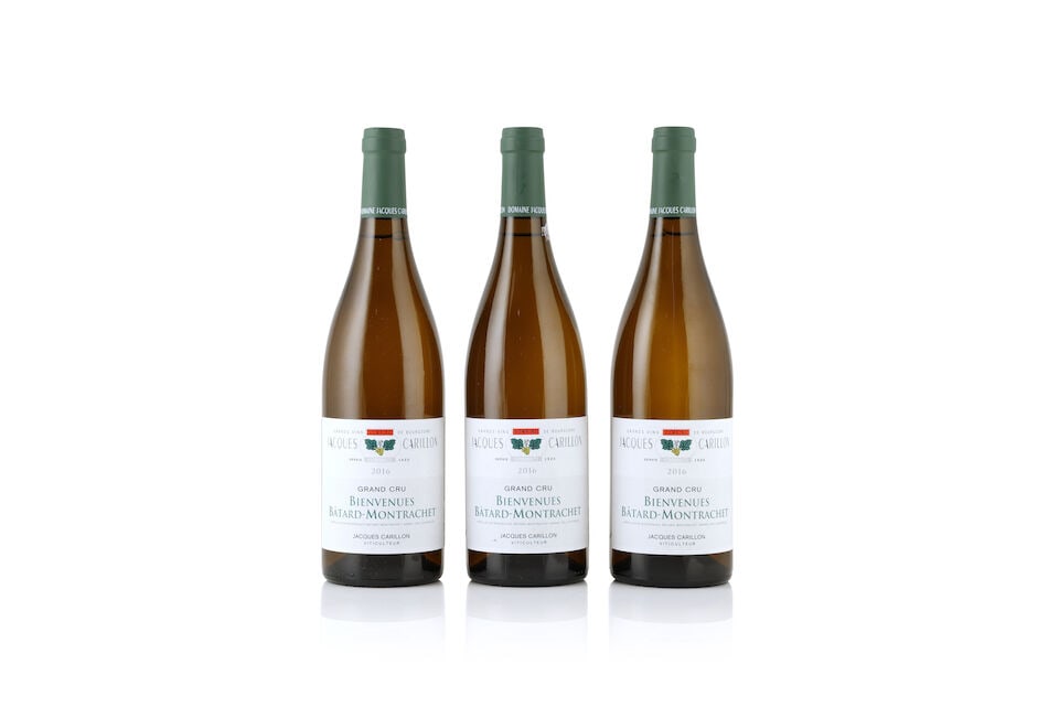Domaine Jacques Carillon, Bienvenues Bâtard-Montrachet, 2016 (3 x 750ml): Domaine Jacques Carillon, Bienvenues Bâtard-Montrachet, 2016 (3 x 750ml) Region: Côte de Beaune Label: 1 nicked This lot is subject to the following lot symbols: Δ Δ VAT at the pre