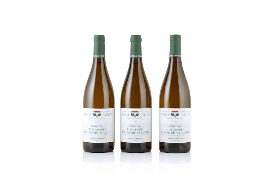 Domaine Jacques Carillon, Bienvenues Bâtard-Montrachet, 2018 (3 x 750ml): Domaine Jacques Carillon, Bienvenues Bâtard-Montrachet, 2018 (3 x 750ml) Region: Côte de Beaune This lot is subject to the following lot symbols: Δ Δ VAT at the prevailing rate on