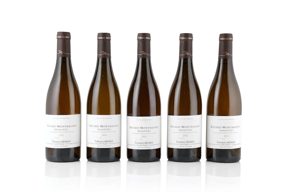 Thomas Morey, Bâtard-Montrachet, 2012 (5 x 750ml): Thomas Morey, Bâtard-Montrachet, 2012 (5 x 750ml) Region: Côte de Beaune Capsule: 3 perforated Label: 3 lightly bin-soiled This lot is subject to the following lot symbols: Δ Δ VAT