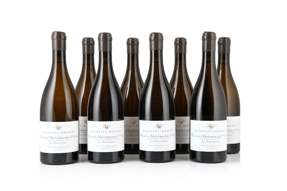 Domaine Bachelet-Monnot, Puligny-Montrachet 1er Cru Les Folatières, 2017 (8 x 750ml): Domaine Bachelet-Monnot, Puligny-Montrachet 1er Cru Les Folatières, 2017 (8 x 750ml) Region: Côte de Beaune Label: 3 lightly bin-soiled This lot is subject to the following lot symbols: [