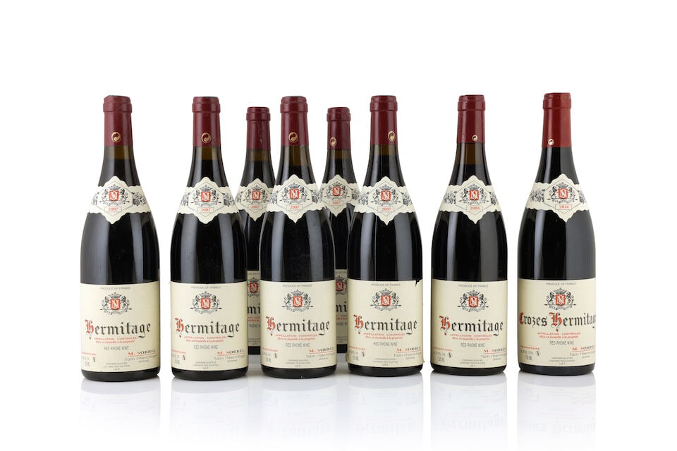 M. Sorrel, Hermitage, 2007 (6 x 750ml) M. Sorrel, Hermitage, 2008 (1 x 750ml) M. Sorrel, Croze...: M. Sorrel, Hermitage, 2007 (6 x 750ml) Region: Rhône Valley Label: lightly bin-soiled & nicked M. Sorrel, Hermitage, 2008 (1 x 750ml) Region: Rhône Valley Label: lightly bin-soiled &
