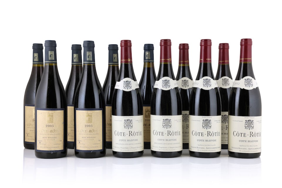 René Rostaing, Côte-Rotie, 2005 (6 x 750ml) René Rostaing, Côte-Rotie C...: René Rostaing, Côte-Rotie, 2005 (6 x 750ml) Region: Rhône Valley Label: badly bin-soiled René Rostaing, Côte-Rotie Côte Blonde, 2009 (3 x 750ml) Region: Rhône Valley