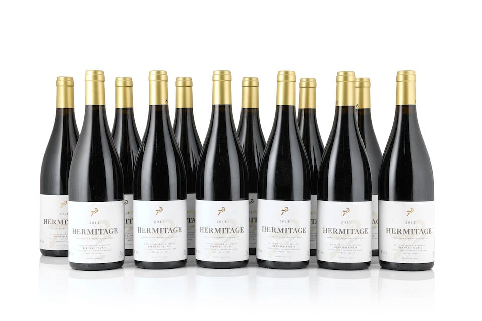 Bernard Faurie, Hermitage 'Gold Capsule', 2011 (18 x 750ml): Bernard Faurie, Hermitage 'Gold Capsule', 2011 (18 x 750ml) Region: Rhône Valley This lot is subject to the following lot symbols: Δ Δ VAT at the prevailing rate on Hammer Price and Buy