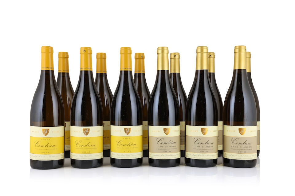 André Perret, Condrieu Clos Chanson, 2018 (12 x 750ml) André Perret, Condrieu Chery, ...: André Perret, Condrieu Clos Chanson, 2018 (12 x 750ml) Region: Rhône Valley André Perret, Condrieu Chery, 2018 (18 x 750ml) Region: Rhône Valley This lot is subject to the