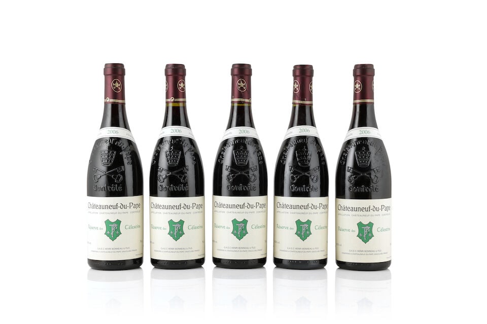 Henri Bonneau, Châteauneuf-du-Pape Réserve des Célestins, 2006 (5 x 750ml): Henri Bonneau, Châteauneuf-du-Pape Réserve des Célestins, 2006 (5 x 750ml) Region: Rhône Valley Label: lightly bin-soiled labels This lot is subject to the following lot symbols: &