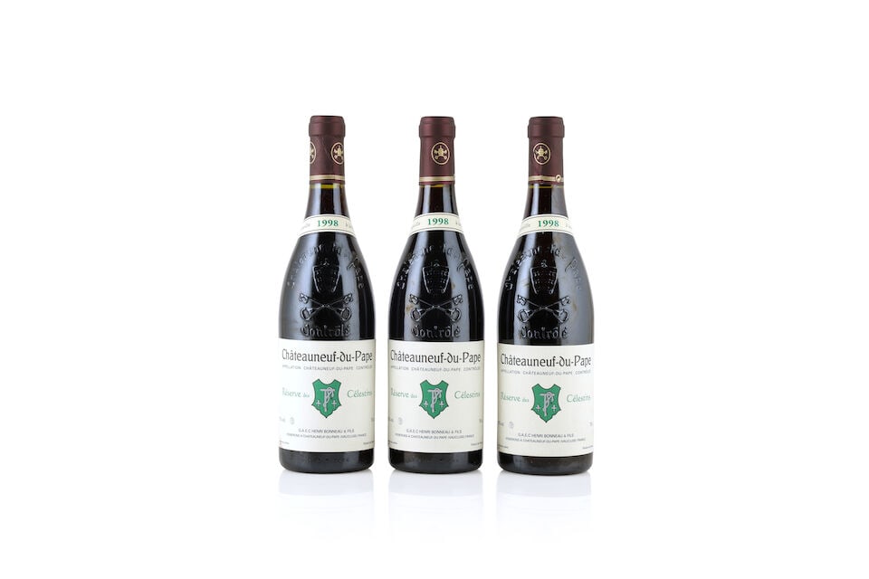 Henri Bonneau, Châteauneuf-du-Pape Réserve des Célestins, 1998 (3 x 750ml): Henri Bonneau, Châteauneuf-du-Pape Réserve des Célestins, 1998 (3 x 750ml) Region: Rhône Valley This lot is subject to the following lot symbols: Δ Δ VAT at the prevailin