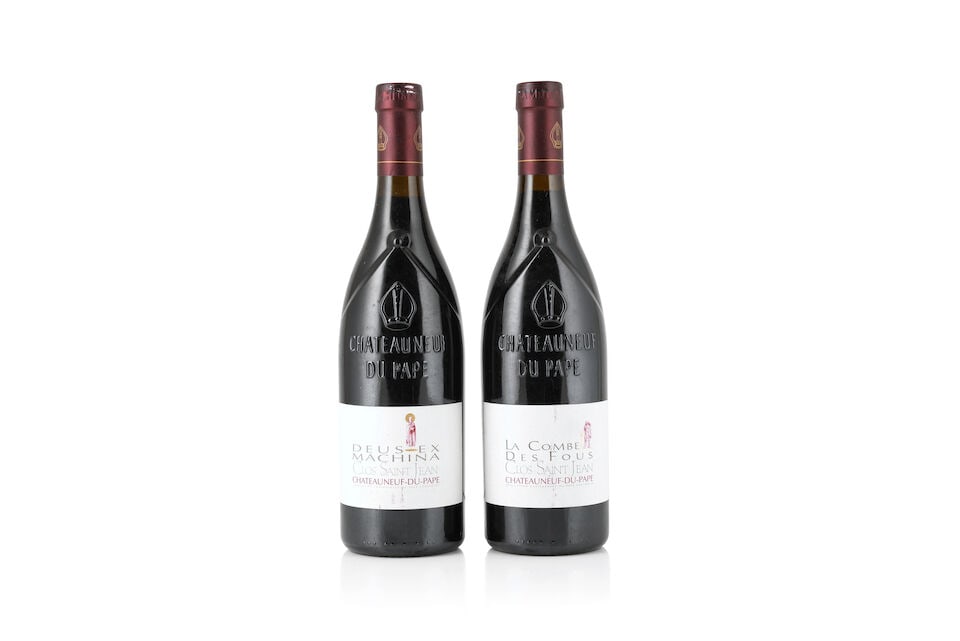 Clos St Jean, Châteauneuf-du-Pape Combe des Fous, 2005 (1 x 750ml) Clos St Jean, Châte...: Clos St Jean, Châteauneuf-du-Pape Combe des Fous, 2005 (1 x 750ml) Region: Rhône Valley Capsule: slightly worn Label: bin-soiled & marked Clos St Jean, Châteauneuf-du-Pape Deus Ex M