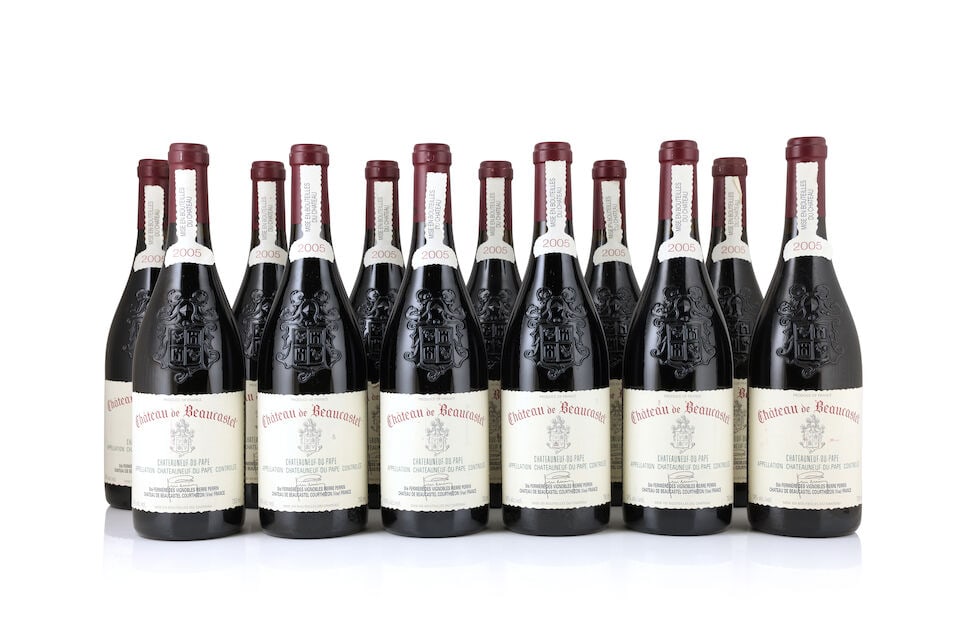 Château de Beaucastel, Châteauneuf-du-Pape, 2005 (12 x 750ml): Château de Beaucastel, Châteauneuf-du-Pape, 2005 (12 x 750ml) Region: Rhône Valley Label: lightly bin-soiled - 4 nicked, 2 peeling This lot is subject to the following lot symbols: [