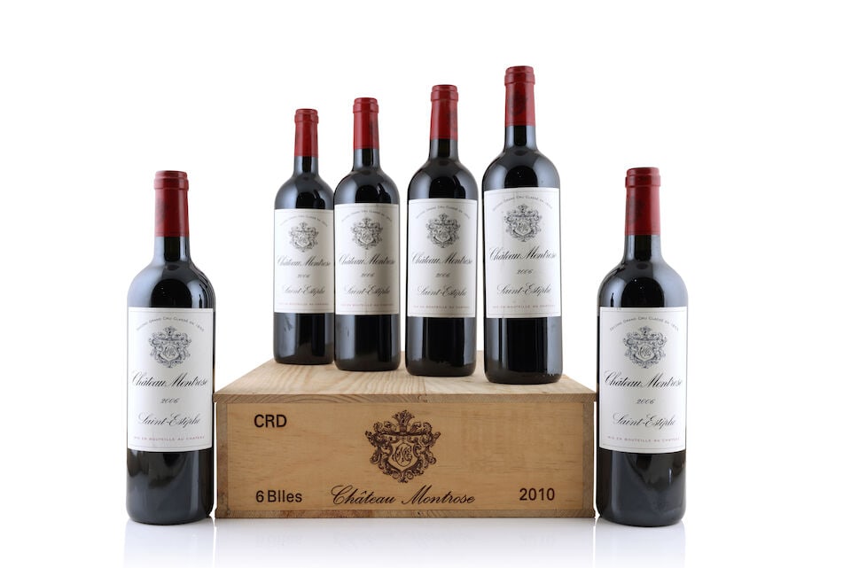 Château Montrose, 2006 (6 x 750ml) Château Montrose, 2010 (6 x 750ml): Château Montrose, 2006 (6 x 750ml) Region: St. Estèphe Label: lightly bin-soiled - 2 marked Château Montrose, 2010 (6 x 750ml) Region: St. Estèphe Packaging: original wooden case T