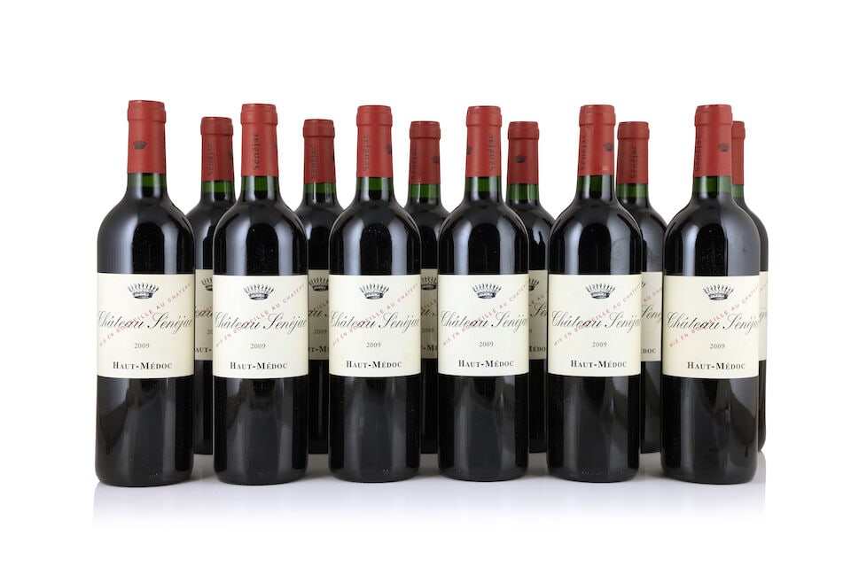 Château Sénéjac, 2009 (24 x 750ml): Château Sénéjac, 2009 (24 x 750ml) Region: Haut-Médoc Label: 4 lightly bin-soiled, 3 creased & nicked This lot is subject to the following lot symbols: Δ Δ VAT at the