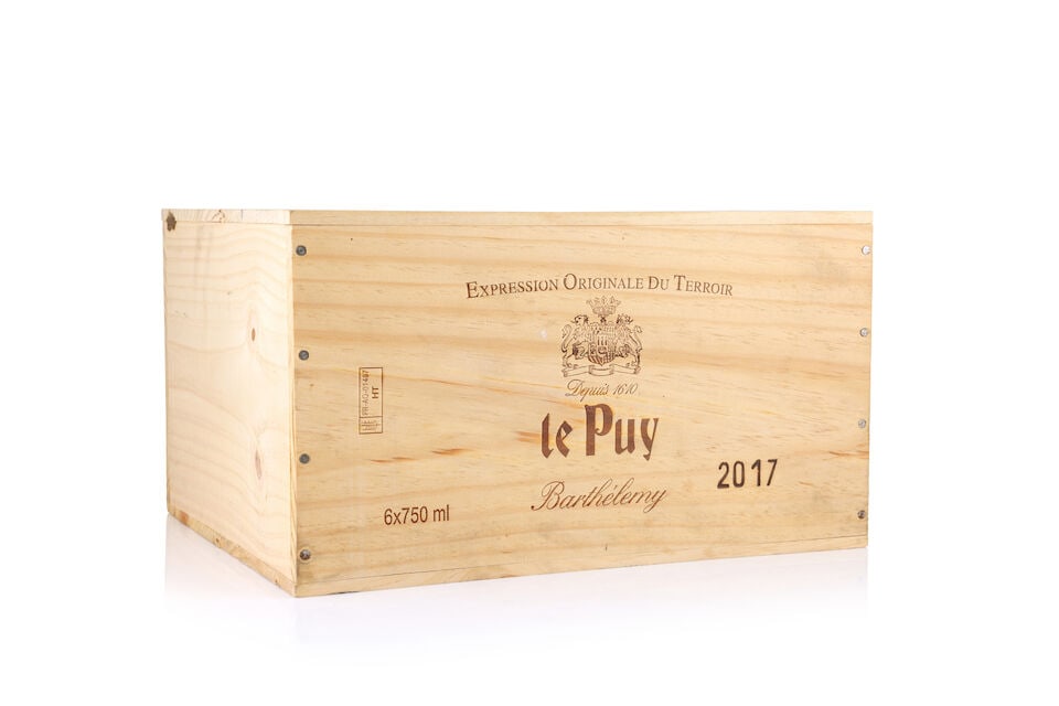 Château Le Puy, Barthélemy, 2017 (6 x 750ml): Château Le Puy, Barthélemy, 2017 (6 x 750ml) Region: Bordeaux Packaging: original wooden case This lot is subject to the following lot symbols: Δ Δ VAT at the prevailing rate on Ha