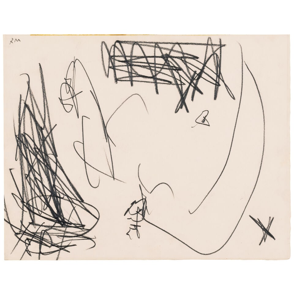 ROBERT MOTHERWELL (1915-1991) Capriccio 11 3/8 x 14 1/2 in (28.8 x 36.7 cm) (Executed in 1950): ROBERT MOTHERWELL (1915-1991) Capriccio signed with the artist's initials 'RM' (upper left); signed, inscribed and dated ''Capriccio' 1950 Robert Motherwell' (verso) graphite on paper 11 3/8 x 14 1/2