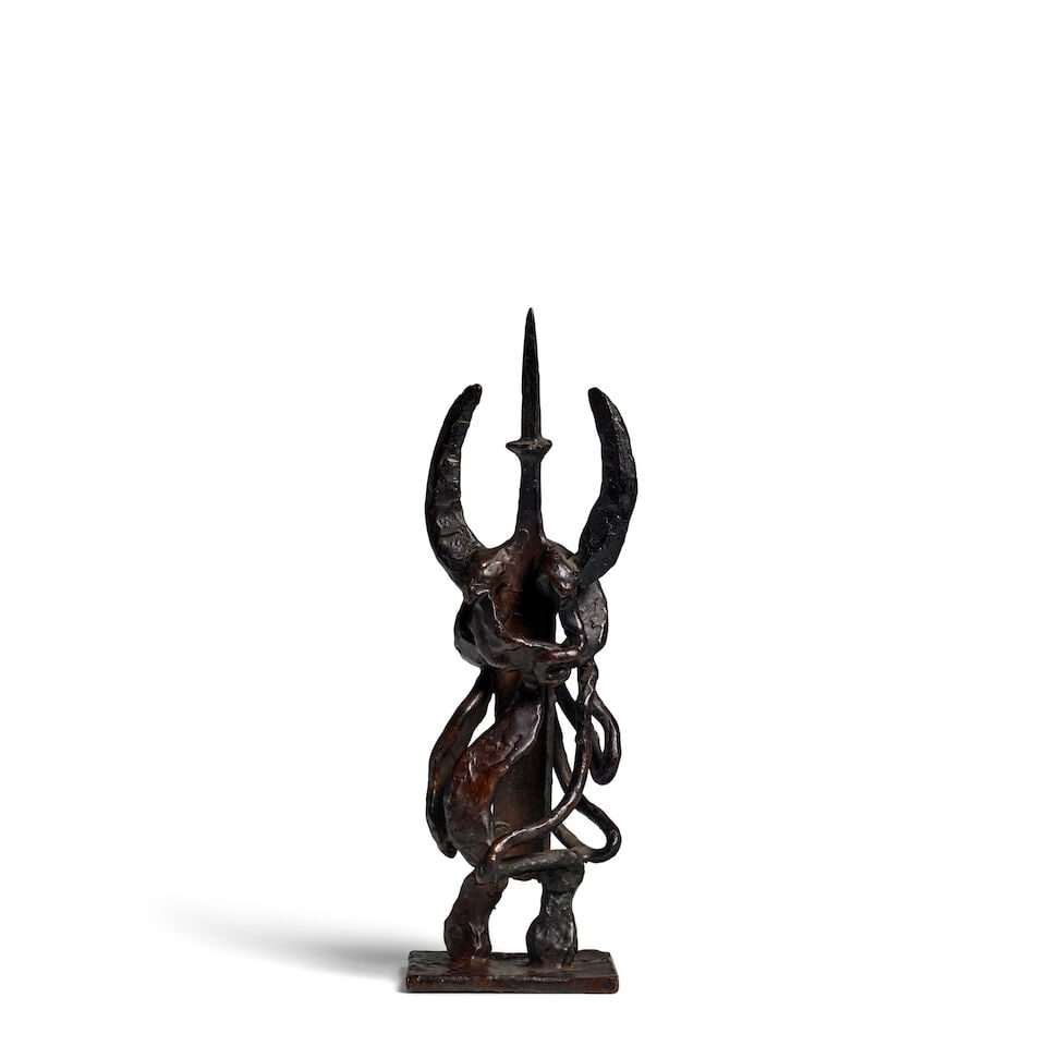 JACQUES LIPCHITZ (1891-1973) Variation on a Chisel XX: Dancer 8 1/2 x 3 x 2 3/8 in (21.8 x 7.5 x...: JACQUES LIPCHITZ (1891-1973) Variation on a Chisel XX: Dancer signed with the artist's initials 'J.L' (on the base) bronze with dark brown patina 8 1/2 x 3 x 2 3/8 in (21.8 x 7.5 x 6 cm) Conceived and