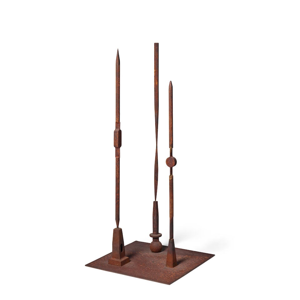 BEVERLY PEPPER (1922-2020) Trafalgar Plaza - 3 33 x 14 3/4 x 14 in (83.8 x 37.5 x 35.6 cm) (Exe... (1 of 4)