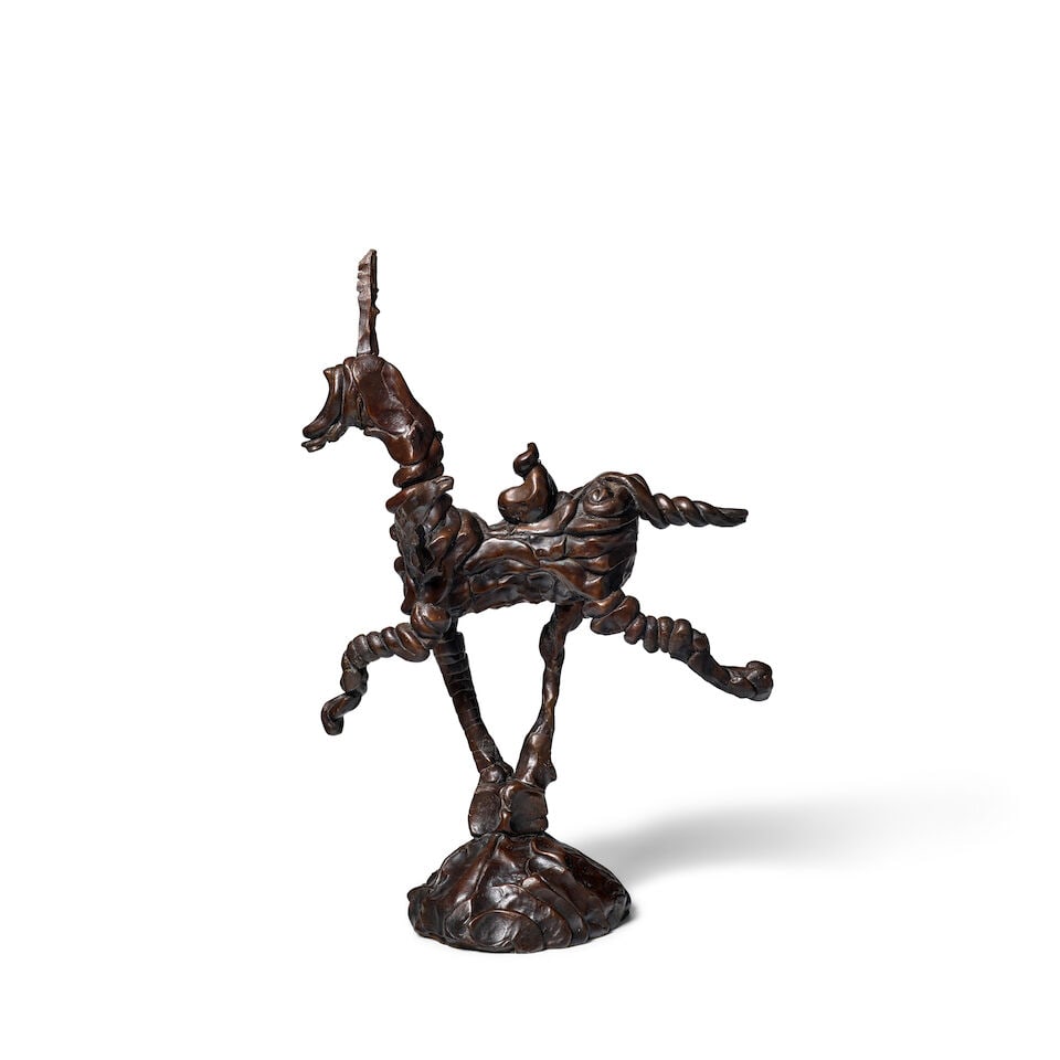 BARRY FLANAGAN (1941-2009) Unicorn 22 3/8 x 10 1/4 x 15 1/2 in (56.8 x 26 x 39.4 cm) (Executed i...: BARRY FLANAGAN (1941-2009) Unicorn incised 'B 2 7 f' (lower edge of base) bronze 22 3/8 x 10 1/4 x 15 1/2 in (56.8 x 26 x 39.4 cm) Executed in 1984. This work is number two from the edition of seven F