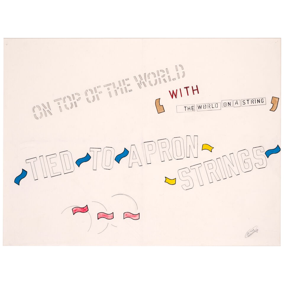 LAWRENCE WEINER (1942-2021) Untitled (On Top of the World) 18 7/8 x 25 1/4 in (48 x 64 cm) (Exec...: LAWRENCE WEINER (1942-2021) Untitled (On Top of the World) signed with the artist's initials, indistinctly inscribed and dated 'LW 2004' (lower right) acrylic, graphite and marker on paper 18 7/8 x 25