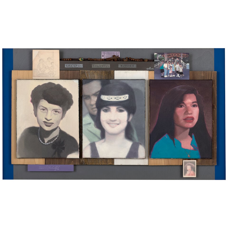 MICHAEL ALVAREZ (B. 1983) Grateful, Thankful, Blessed 17 x 28 3/4 x 3 in (43.2 x 73 x 7.6 cm) (E... - 2