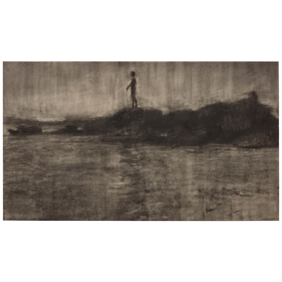 JAKE GREWAL (B. 1994) Step By Step 22 3/4 x 39 1/4 in (57.8 x 101 cm) (Executed in 2023): JAKE GREWAL (B. 1994) Step By Step charcoal on paper 22 3/4 x 39 1/4 in (57.8 x 101 cm) Executed in 2023 Footnotes: Provenance Thomas Dane Gallery, London. Acquired from the above by the present owne